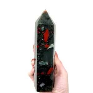 Afghan Blood Stone Chunky Tower Natural Crystal Stone Rock Carving Healing NEW